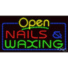 LED Sign - Nails & Waxing Open / 17"H x 32"W x 1"D