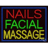 LED Sign - Nails Facial Massage / 20"H x 26"W x 1"D