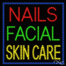 LED Sign - Nails Facial Skin Care / 27"H x 27"W x 1"D