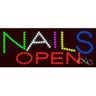 LED Sign - Nails Open / 11"H x 27"W x 1"D