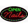 LED Sign - Nails Open / 15"H x 27"W x 1"D