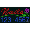 LED Sign - Nails Phone Number / 17"H x 32"W x 1"D