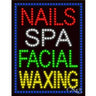 LED Sign - Nails Spa Facial Waxing / 26"H x 20"W x 1"D