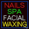 LED Sign - Nails Spa Facial Waxing / 27"H x 27"W x 1"D