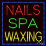 LED Sign - Nails Spa Waxing / 27"H x 27"W x 1"D