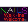 LED Sign - Nails Walk Ins Welcome / 17"H x 32"W x 1"D
