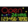 LED Sign - Open 24 Hrs / 17"H x 32"W x 1"D