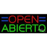 LED Sign - Open Abierto / 11"H x 27"W x 1"D