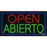 LED Sign - Open Abierto / 17"H x 32"W x 1"D