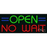 LED Sign - Open No Wait / 11"H x 27"W x 1"D