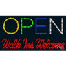 LED Sign - Open Walk Ins Welcome / 17"H x 32"W x 1"D