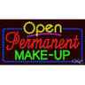 LED Sign - Permanent Make Up Open / 17"H x 32"W x 1"D
