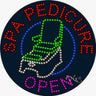 LED Sign - Spa Pedicure Open / 26"H x 26"W x 1"D