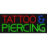 LED Sign - Tattoo & Piercing / 11"H x 27"W x 1"D