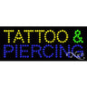 LED Sign - Tattoo & Piercing / 8"H x 20"W x 1"D