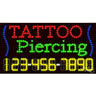 LED Sign - Tattoo Piercing / 17"H x 32"W x 1"D