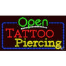 LED Sign - Tattoo Piercing Open / 17"H x 32"W x 1"D