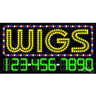 LED Sign - Wigs / 17"H x 32"W x 1"D