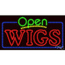LED Sign - Wigs Open / 17"H x 32"W x 1"D