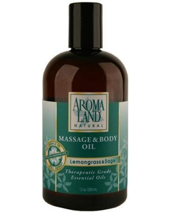 Lemongrass & Sage Massage Oil 12 oz. / 6 Pack - Gifts / Wedding Favors / Retail by Aromaland