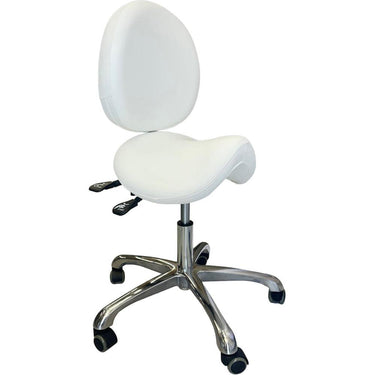 Liana Ergonomic Adjustable Saddle Stool / White by Avirra Spa Furnishings