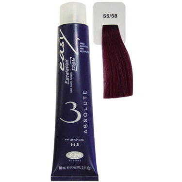 Lisap Easy Absolute 3 Ammonia Free Permanent Color - 55/58 - 2.11 oz. - 50 mL.