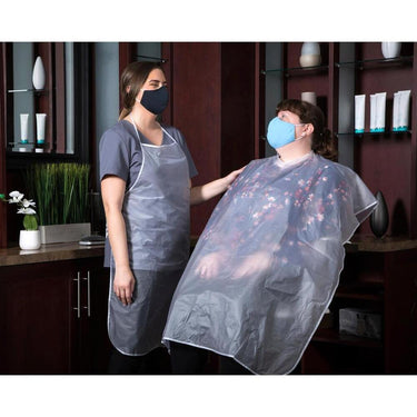 Long Vinyl Bib Apron - Reusable / Protective Barrier Against Water, Chemicals, & Germs / 42" x 36" / 1 Apron