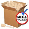 Loofah Bath Brush with Wood Handle / Mega Pack of 100