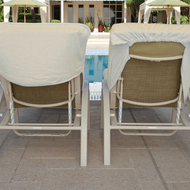 Lounge Chair Cover - Terry With Elastic Hood / Ecru by Boca Terry
