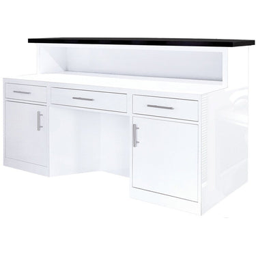 Lux Black and White Striped Reception Desk / 60" Wide by Whale Spa