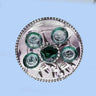 Mademoiselle 4-Step Pedicure Tray Set - Decorative Clear Plate with 4 Green Cups