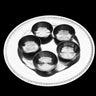 Mademoiselle 5-Step Pedicure Tray Set - Decorative Plate with 5 Cups - Silver
