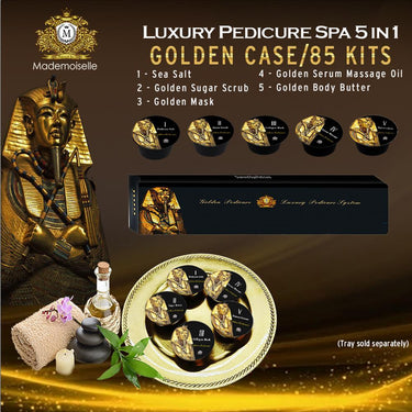 Mademoiselle Collagen Spa 5-in-1 Pedicure Kit - Golden / Case of 100 Pedicure Kits