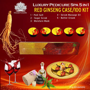 Mademoiselle Collagen Spa 5-in-1 Pedicure Kit - Red Ginseng / Case of 100 Pedicure Kits