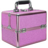 Magenta Glitter 2-Tiers Extendable Trays Makeup Train Case by TruCase