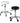 Maia Round Hydraulic Stool / 20"-26" Height - Available in White, Black and Dark Grey by Silver Spa