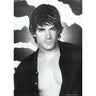 Man with Zebra Background Poster by Dennis Bernard