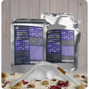 Matcha Lactic Retexture + Tone Hydraflash Mask / 100 Grams Powder + 1 Kilo Gel by Martinni