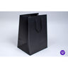 Matte Eurotote Bags with Rope Handles - Black Matte - 10"W x 8"D x 14"H / 1 Case (100 per Case)