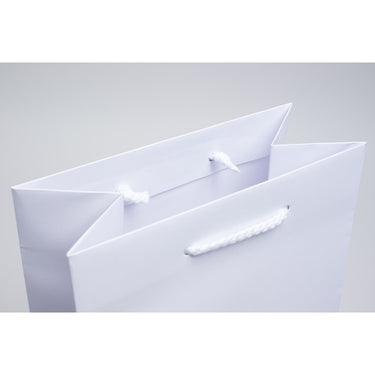 Matte Eurotote Bags with Rope Handles - Matte White - 10"W x 8"D x 14"H / 1 Case (100 per Case)