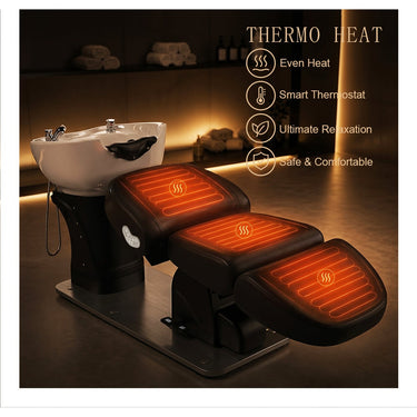 Maximus II Heated Massage Shampoo Bed / Available in Black, White, Beige, and Gray by DIR Salon Furniture