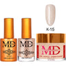 MD Nail 4-in-1 Combo - Gel Polish 0.54 oz. + Nail Lacquer 0.54 oz. Dip & Dap Powder - Dip/Acrylic 2oz. - #K015