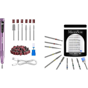 MelodySusie Recharge Portable & Stepless Speed Rechargeable Nail Drill 30000RPM - Purple