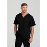 Men's Murphy Scrub Top - Greys Anatomy Spandex Stretch Collection / Color - Black / Fit - Regular / Sizes - XS, S, M, L, XL, 2XL, 3XL by Barco Uniforms