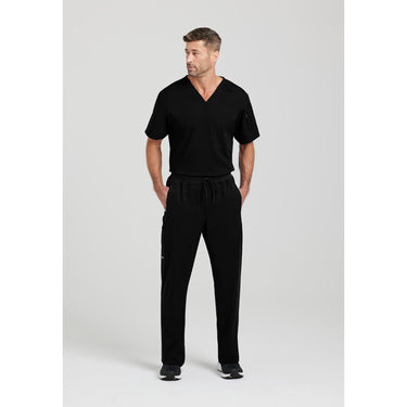 Men's Murphy Scrub Top - Greys Anatomy Spandex Stretch Collection / Color - Black / Fit - Regular / Sizes - XS, S, M, L, XL, 2XL, 3XL by Barco Uniforms