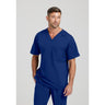 Men's Murphy Scrub Top - Greys Anatomy Spandex Stretch Collection / Color - Indigo / Fit - Regular / Sizes - XS, S, M, L, XL, 2XL, 3XL by Barco Uniforms