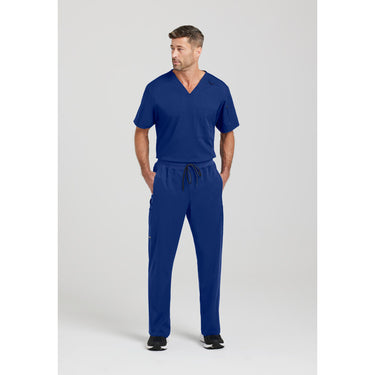 Men's Murphy Scrub Top - Greys Anatomy Spandex Stretch Collection / Color - Indigo / Fit - Regular / Sizes - XS, S, M, L, XL, 2XL, 3XL by Barco Uniforms