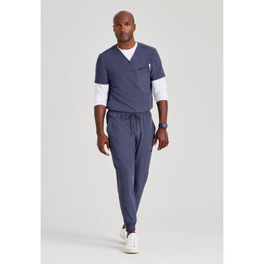 Men's Rally Scrub Top - Barco Unify Collection / Color - Steel / Fit - Regular / Sizes - XS, S, M, L, XL, 2XL, 3XL by Barco Uniforms