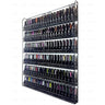 Metal Wall Mounted Nail Polish Display Rack - Holds Up To 100 Nail Polish Bottles - BLACK / 21"W X 25"H x 2"D