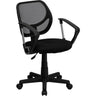 Mid-Back Black Mesh Spa/Salon Technician Chair with Arms by BIGA